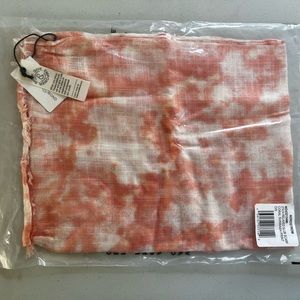 Treasure & Bond relaxed slub scarf coral sunwashed print NWT
